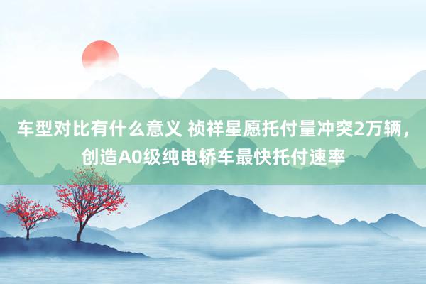 车型对比有什么意义 祯祥星愿托付量冲突2万辆，创造A0级纯电轿车最快托付速率