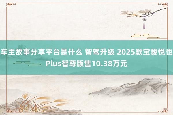 车主故事分享平台是什么 智驾升级 2025款宝骏悦也Plus智尊版售10.38万元