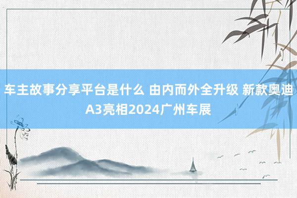 车主故事分享平台是什么 由内而外全升级 新款奥迪A3亮相2024广州车展