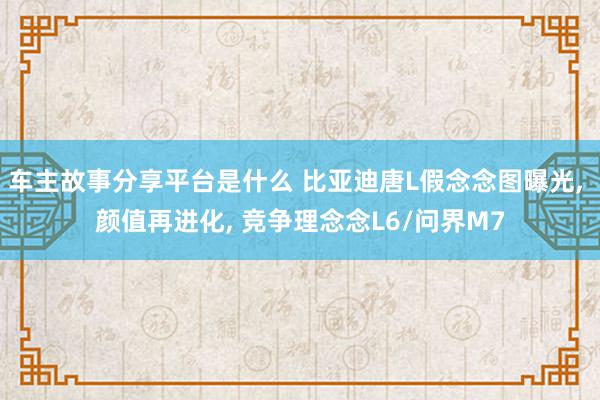 车主故事分享平台是什么 比亚迪唐L假念念图曝光, 颜值再进化, 竞争理念念L6/问界M7