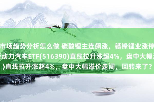 市场趋势分析怎么做 碳酸锂主连飙涨，赣锋锂业涨停、宁德时期涨3%，新动力汽车ETF(516390)直线拉升涨超4%，盘中大幅溢价走阔，回转来了？