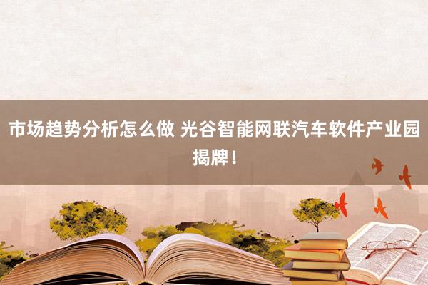 市场趋势分析怎么做 光谷智能网联汽车软件产业园揭牌！