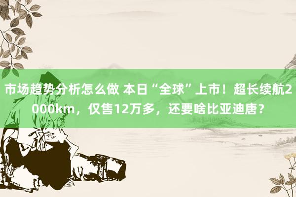 市场趋势分析怎么做 本日“全球”上市！超长续航2000km，仅售12万多，还要啥比亚迪唐？