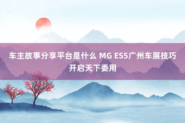 车主故事分享平台是什么 MG ES5广州车展技巧开启天下委用