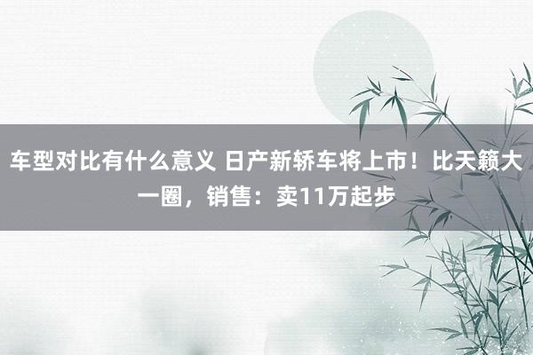 车型对比有什么意义 日产新轿车将上市！比天籁大一圈，销售：卖11万起步