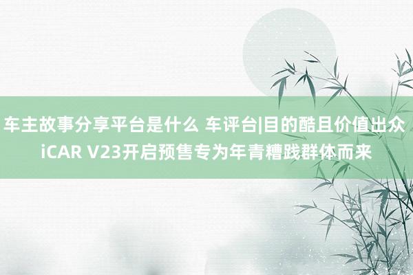 车主故事分享平台是什么 车评台|目的酷且价值出众 iCAR V23开启预售专为年青糟践群体而来