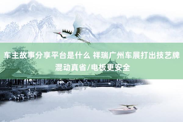 车主故事分享平台是什么 祥瑞广州车展打出技艺牌 混动真省/电板更安全