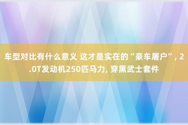 车型对比有什么意义 这才是实在的“豪车屠户”, 2.0T发动机250匹马力, 穿黑武士套件