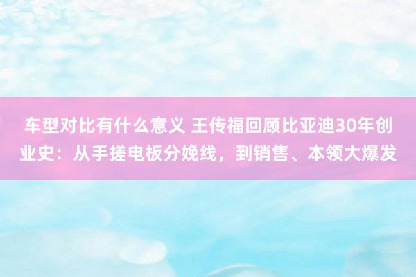 车型对比有什么意义 王传福回顾比亚迪30年创业史：从手搓电板分娩线，到销售、本领大爆发