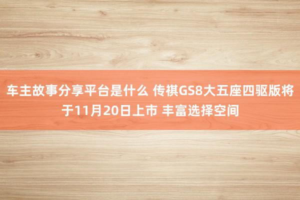 车主故事分享平台是什么 传祺GS8大五座四驱版将于11月20日上市 丰富选择空间