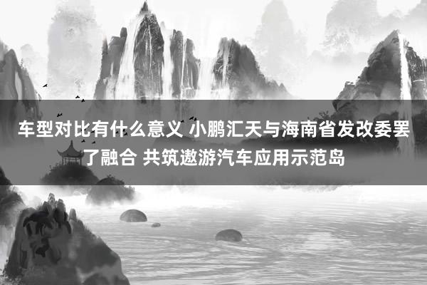 车型对比有什么意义 小鹏汇天与海南省发改委罢了融合 共筑遨游汽车应用示范岛