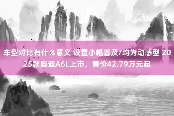 车型对比有什么意义 设置小幅普及/均为动感型 2025款奥迪A6L上市，售价42.79万元起